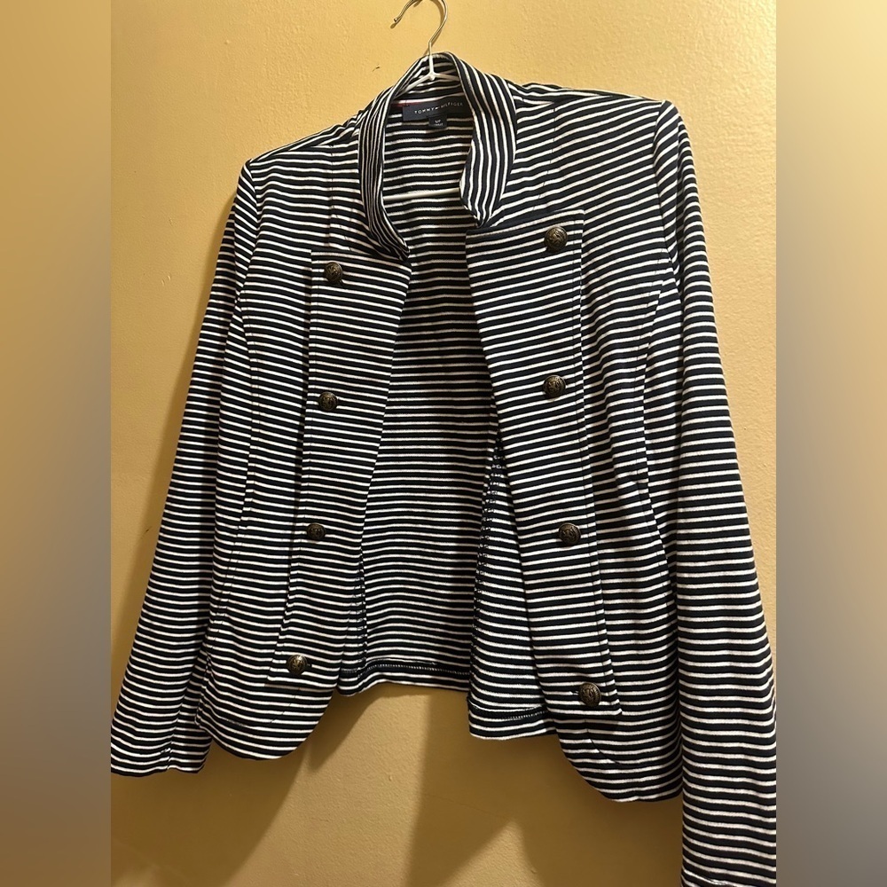 Tommy Hilfiger Striped Black and White Women's Jacket
